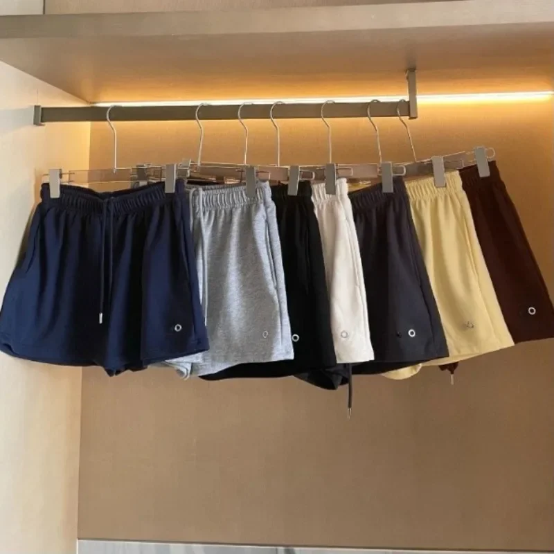 Elastic Waist Black Wide Leg Biker Shorts 2026 Summer Cotton Casual Loose Sport Shorts Running Fitness Grey Shorts for Women