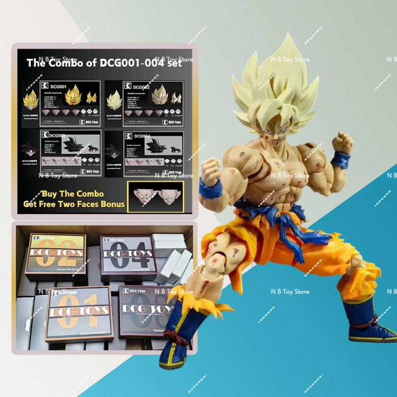 

In Stock DCG Toys Dragon Ball Z SHF DCG001 DCG002 DCG003 DCG004 SUPER SAIYAN SSJ SON Goku Head Kit Toys Anime Model Toys