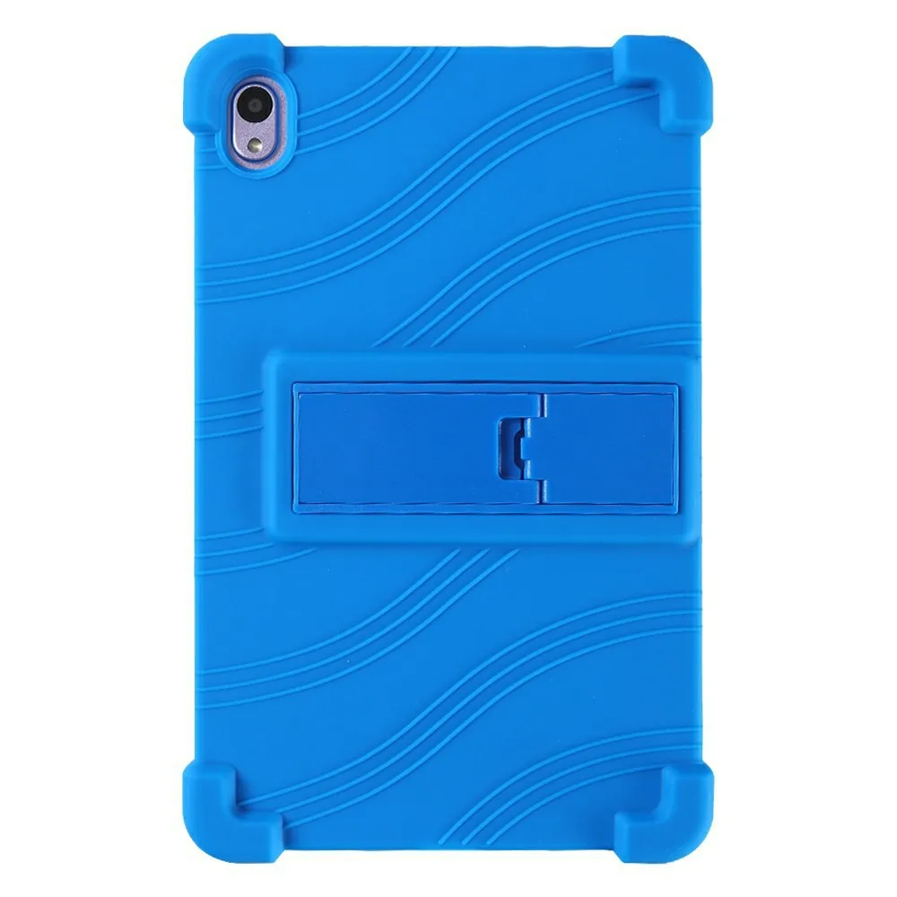 

For Walmart Onn 8 inch (2024) Silicone Case with Kickstand Rugged Protective Cover - Dark Blue