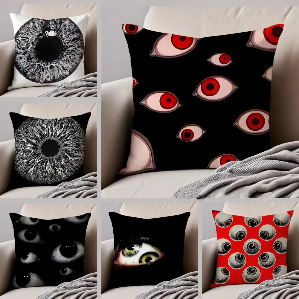 I-Ins Eyeballs Eye Cool Cushion Cover Linen Pillow Case Soft Breathable Protective Couch Room Decoration
