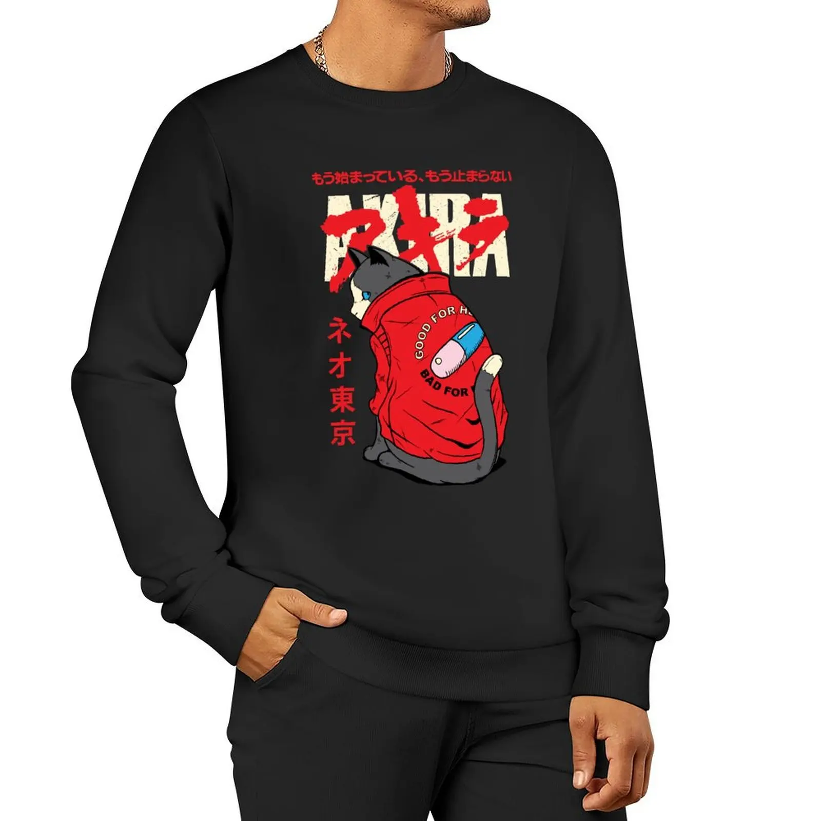 

Akira Cat Pullover Hoodie men's clothes anime clothing korean style clothes oversize sweatshirt