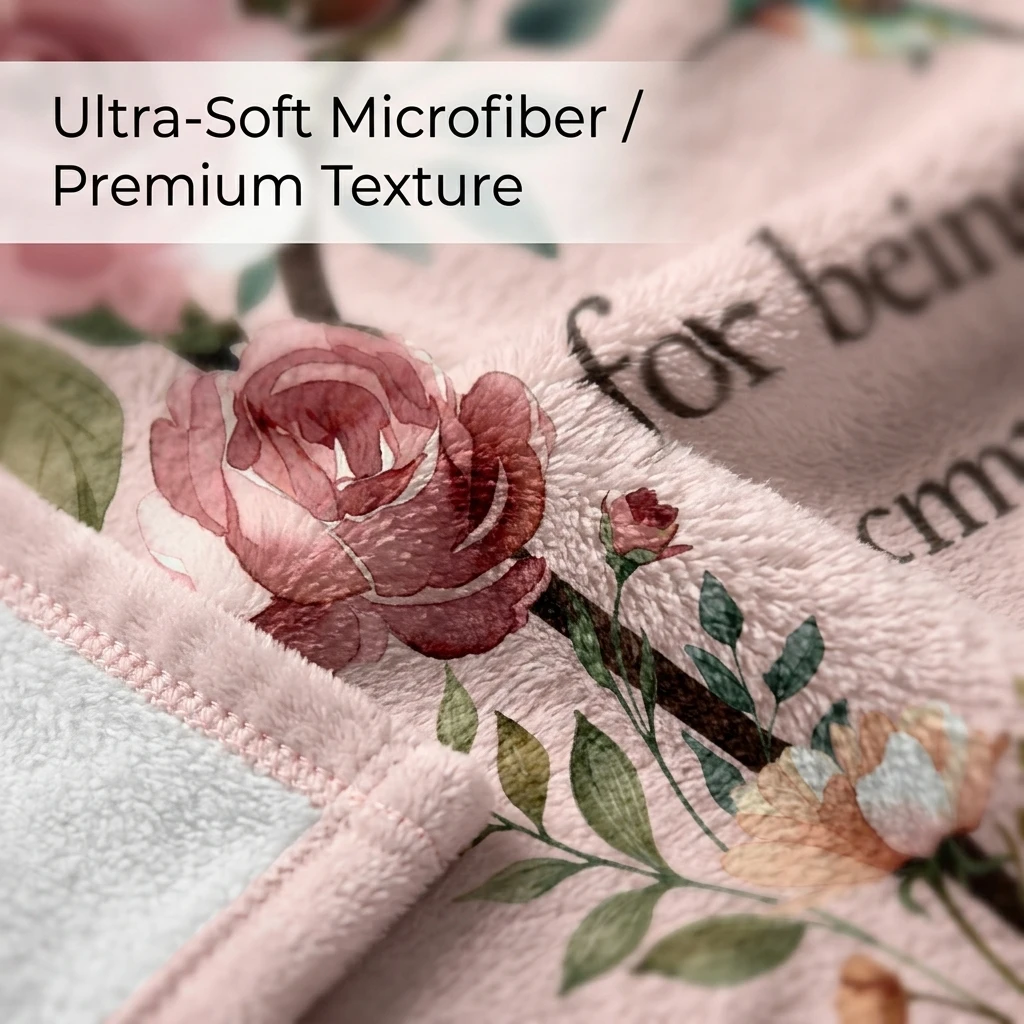 Blush Pink Rose & Hummingbird Flannel Throw Blanket, 