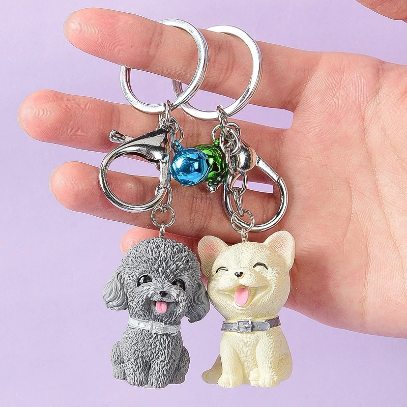 Cani dei cartoni animati Action Figure Portachiavi Cane Bambola Decorazione auto Portachiavi per cani Ciondolo per zaino