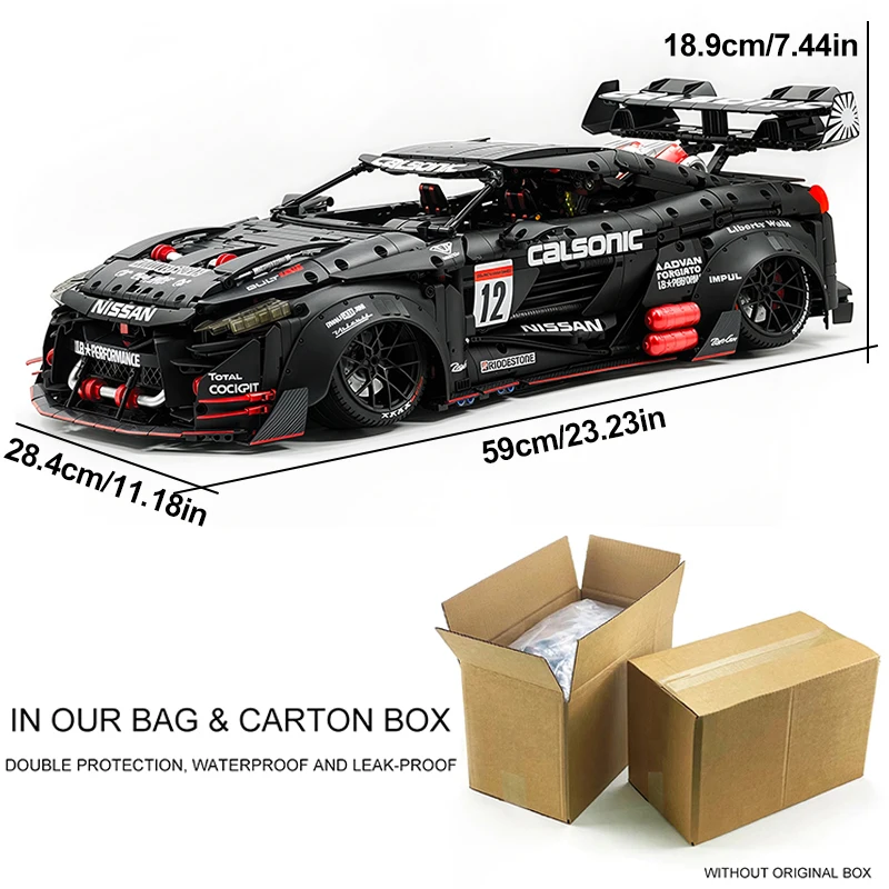 GULY 10630 MOC de Alta Gama, Vehículo Deportivo Negro a Escala 1:8, Bloques de Construcción de Ladrillos, Modelo de Juguete DIY, Regalo de Cumpleaños para Niños