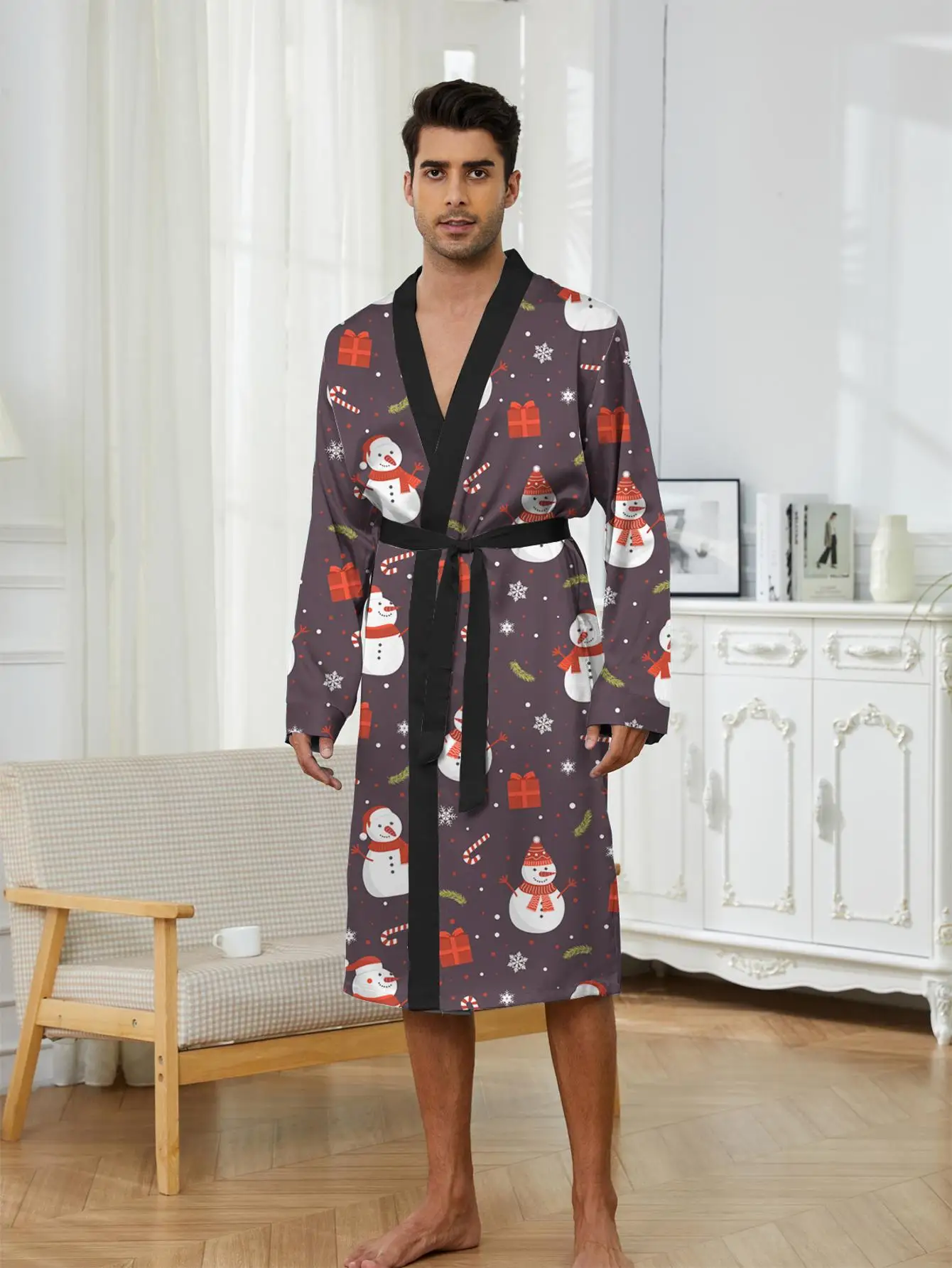

1pcs Men's Robes 2026 Spring/Summer Men's bathrobe Breathable Funny pajamas Bathrobe men sleepwear Graphic bath robe 3D Printed