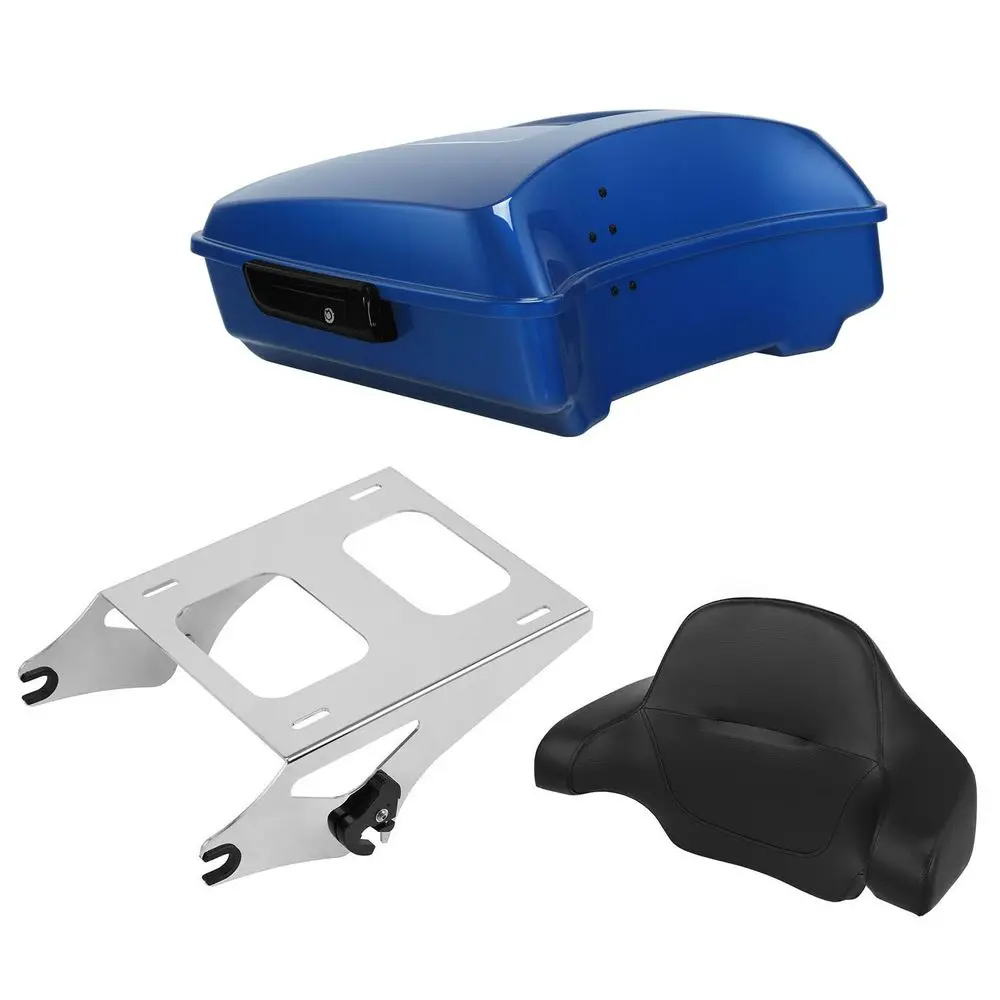 

Blue Burst Chopped Tour Luggage Trunk Backrest Mount Rack Fits for Road Glide FLTRX Limited FLTRK Street Glide FLHX Ultra FLHXU