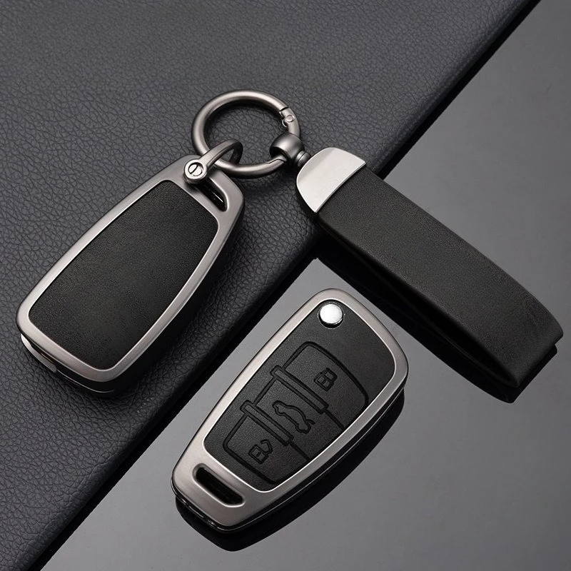 

For Audi A4 B7 A6 C5 C6 A1 A3 8P TT Q3 Q2 Q7 TTS R8 S3 S6 RS3 RS6 Zinc Alloy Car Key Caps Case Cover Fob Keychain