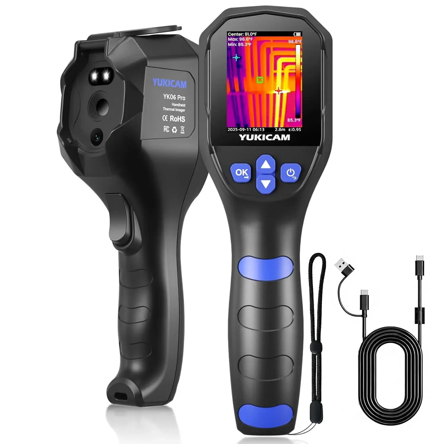 

Thermal Camera for Home Inspection, 240×240 TISR Infrared Thermal Imaging Camera with Dual-Light Fusion, Smart Modes, 25Hz IR Ca