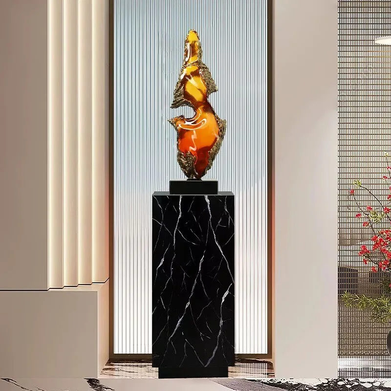 Golden Jade Full Hall Sculpture Attracting Wealth Entrance Decoration Ornament Imitation Glass Crystal Transparent Sculpture Orn