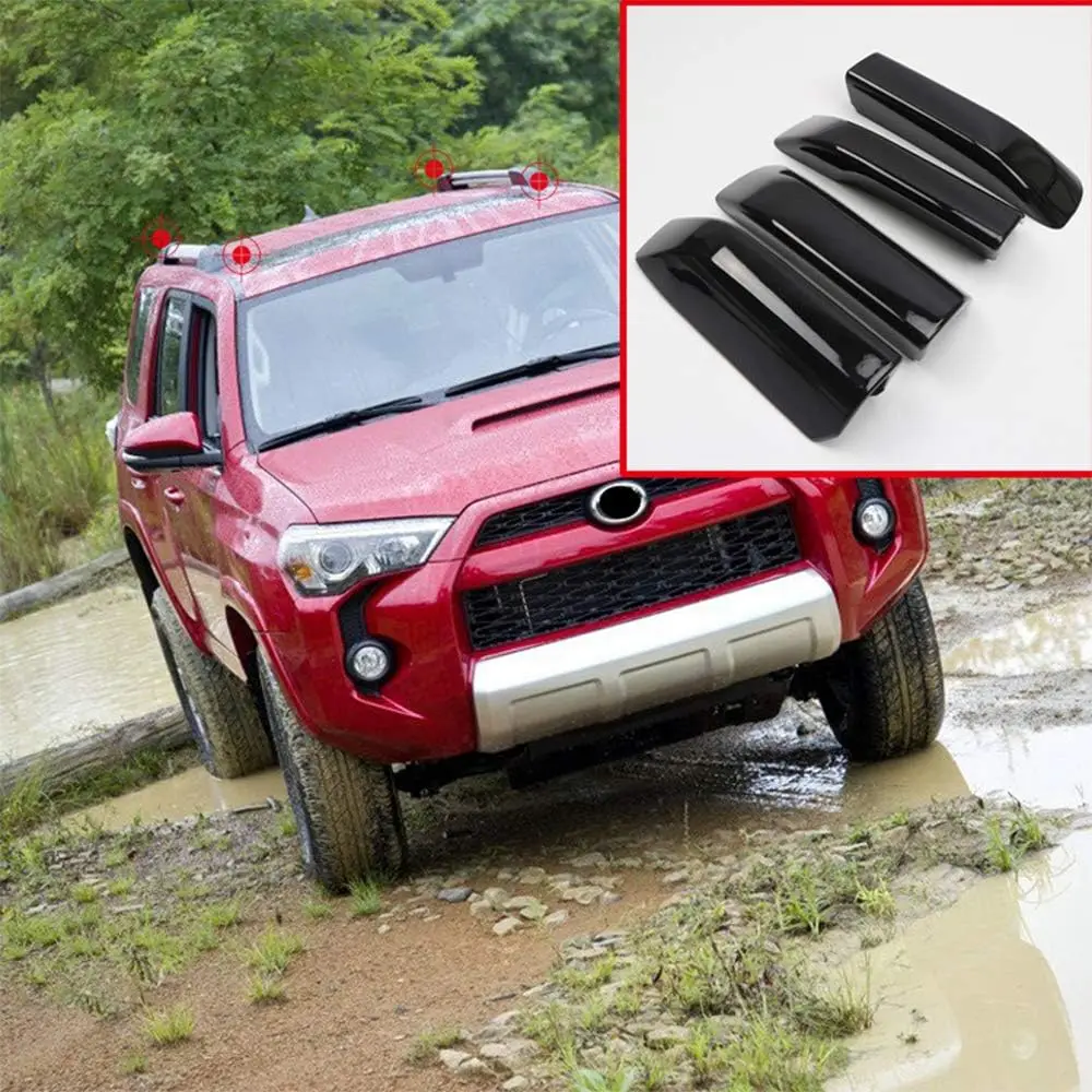 for Toyota 4Runner 4WD N280 TRD Pro 2010-2022 ABS Roof Rails Racks Cap Cover Shell Roof Side Garnish Lid Car Accessories 4PCS