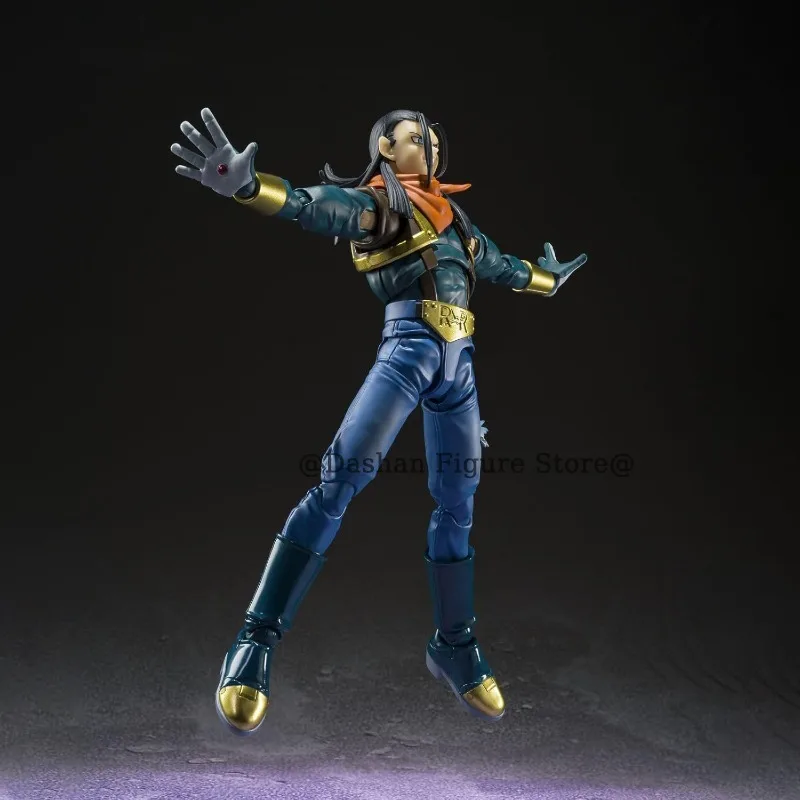 드래곤 볼 GT 액션 피규어 SHF 슈퍼 안드로이드 17 18 피규어 청금석 입상 애니메이션 장식품 이동식 컬렉션 모델 완구