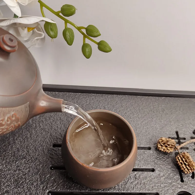 Qinzhou Nixing pottery teapot, pure handmade raw ore, dust-free pot, relief dragon pattern, small capacity 150ml