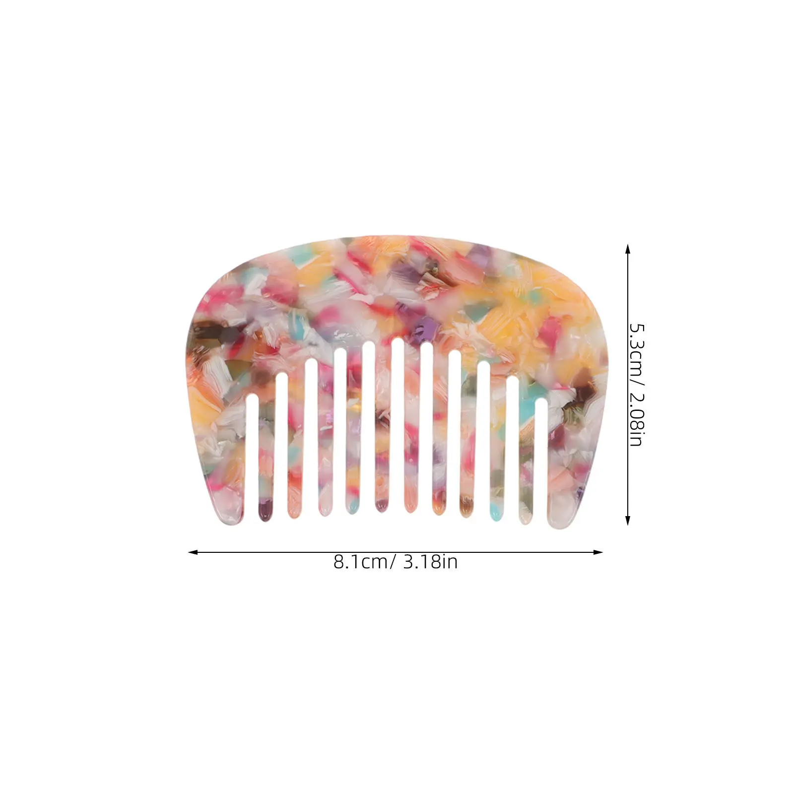 2Pcs Mini French Hair Combs Anti Static Acetate Wide Tooth Detangling Comb Portable Styling Tool for Women Hair Care