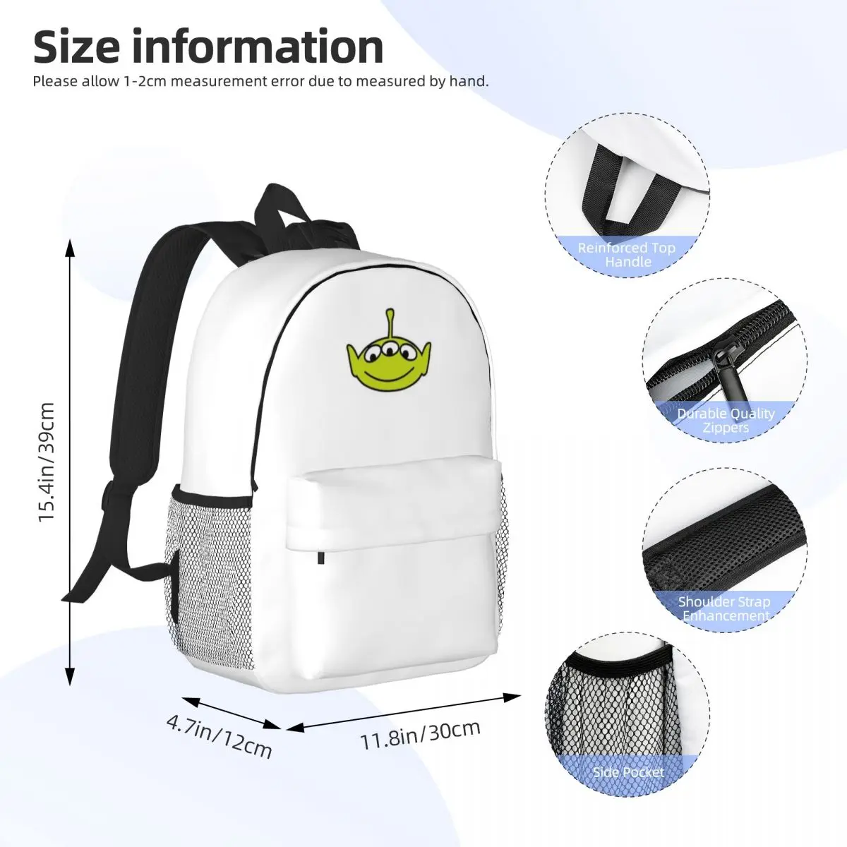 Toy Story 15-Inch Waterproof Backpack - Lightweight Travel Bag with Multiple Pockets for Organization