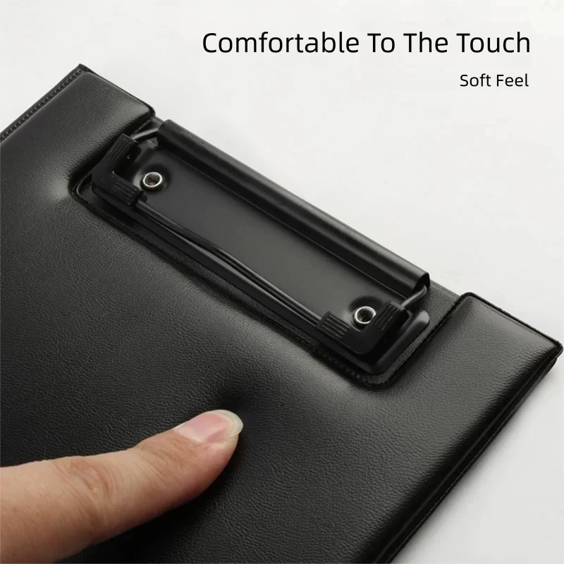 Premium PU Leather Clipboard A4 A5 Folding Clipboards With Storage Office Padfolio A4 A5 Clip Board For Writing Custom LOGO