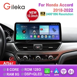12.3 inch 2K Screen Android 14 For Honda Accord 10 2018 2019 2020 2021 2022 GPS Navigation Car Multimedia Video Player Radio