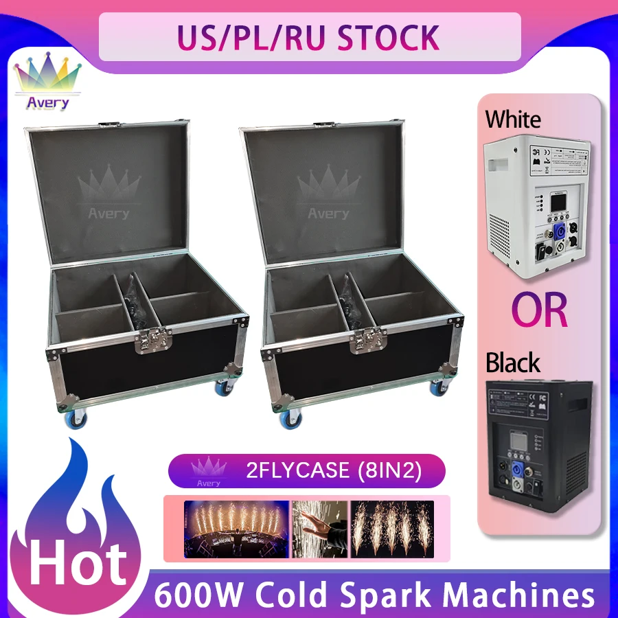 0 Tax 2Pcs Flightcase(4in1) For 600W Cold Sparks Machine Sparkler Wedding Fireworks Cold Spark Machine Indoor Outdoor Dj Party