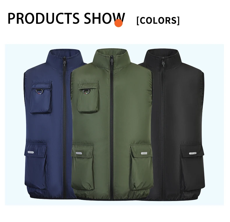 Cooling Air-Conditioned Workwear: Vest with Large Pockets and USB Fan for Continuous Cooling in Hot Outdoor Work Environments
