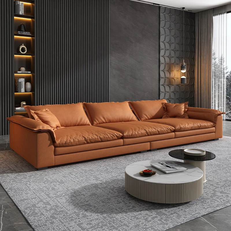 

New Arrival Waterproof Sofa Oversize Square Person Designer Chaise Sofa Floor Leather Luxury Salon Meuble Apartment Furniture