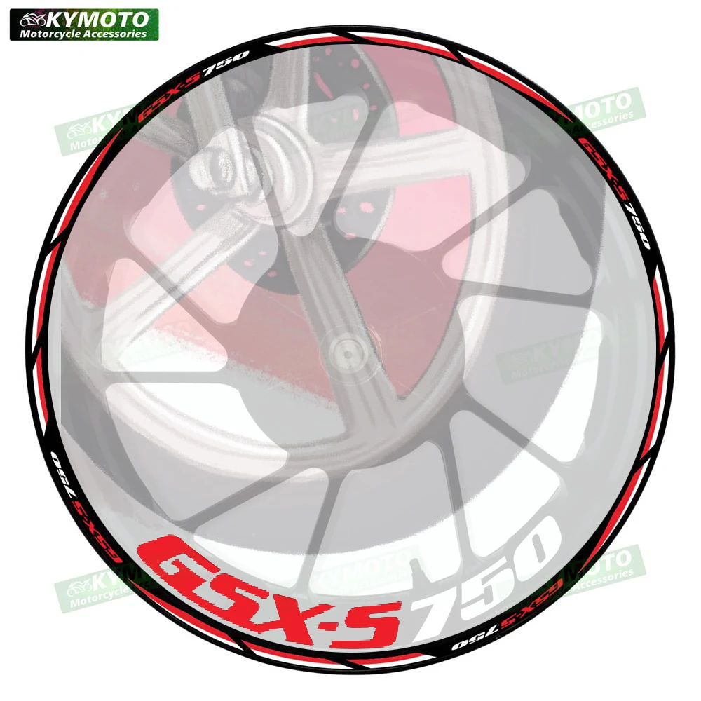 

Для GSX-S750 GSXS750 аксессуары для мотоциклов 17-дюймовые наклейки на передние и задние колеса обтекатели модифицированные светоотражающие полосы наклейки