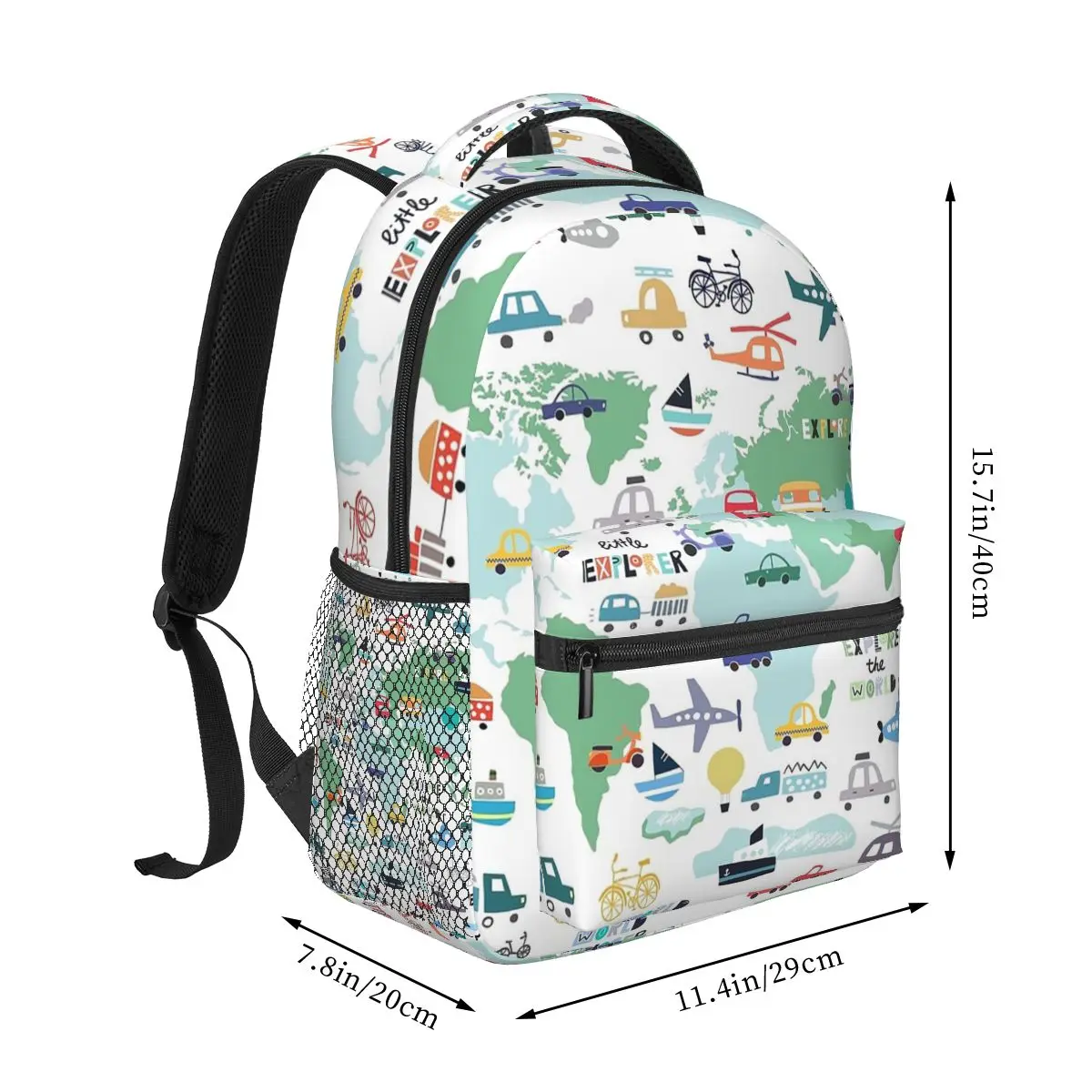 Explore The World Cute Transportation Map Backpacks Boys Girls Bookbag Children School Bags Cartoon Travel Rucksack Shoulder Bag