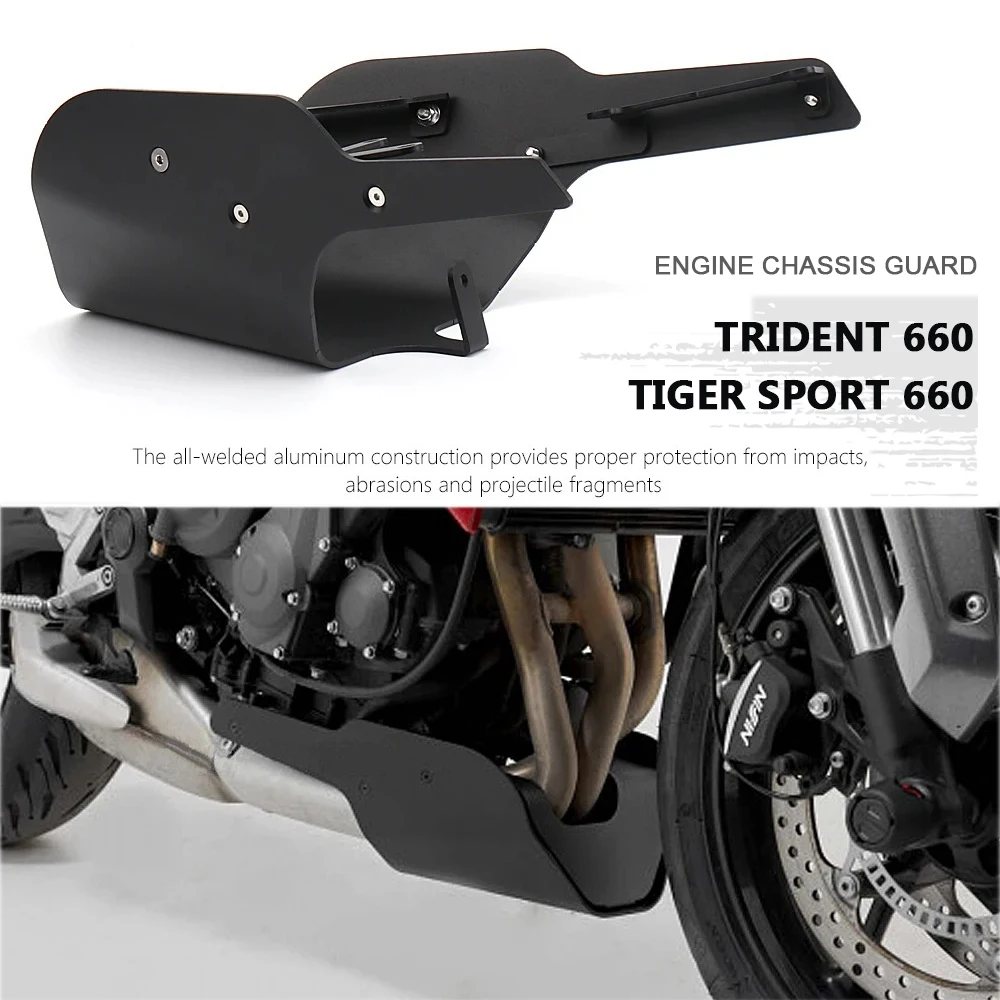 

For Tiger Sport 660 2022- Trident 660 2021- Engine Chassis Guard Skid Plate Bash Frame Protector Motorcycle Protection Cover
