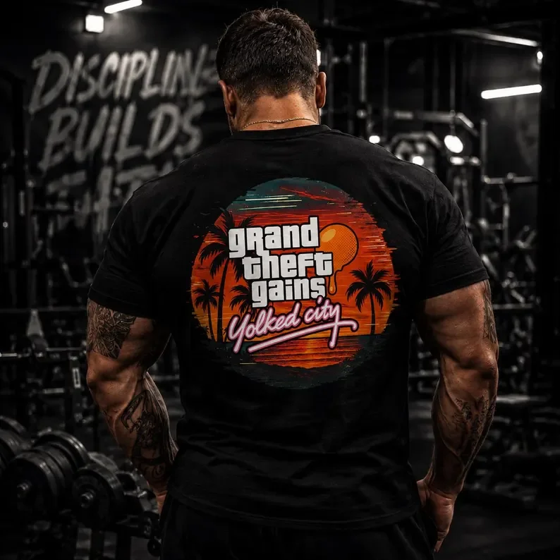 2026 GTA VI Grand Theft Auto 6 T-shirt Vice City Game Graphic Print Pure Cotton T-shirt Unisex Gamer Pullover Tops Ins Y2k