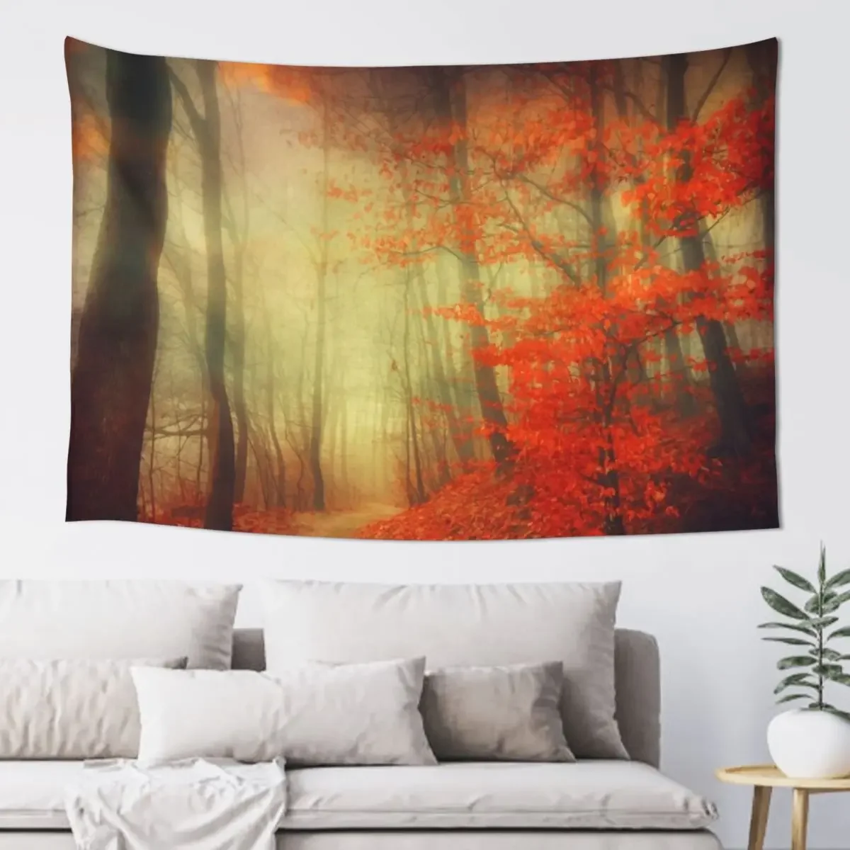 

fire walk - forest in autumn colours Tapestry Room Aesthetic Decor Room Decoration Aesthetic Tapestry