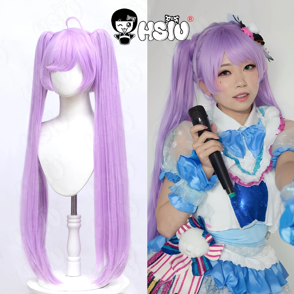 Manaka Laala peruka do cosplay Anime Pripara peruka do Cosplay HSIU 80CM taro fioletowy kucyk długie włosy peruka syntetyczna peruka Manaka Laala