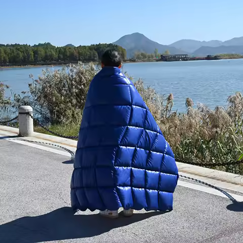 Grid Travel Blanket Lightweight and Warm Foldable Camping Blanket Portable Foldable Blanket Outdoor Camping and Hiking Blanket