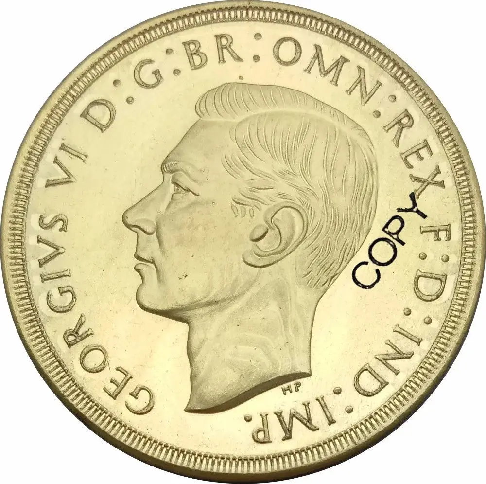 Great Britain George VI gold coin 5 Pounds 1937 Brass Metal Copy Coin Moneda Collectible Coins