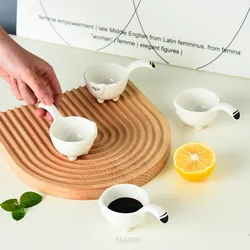 1PC Cat shaped Sauce Mini Bowl, Ceramic Dipping Plate, 20ml/0.7oz Cute Sauce Plate