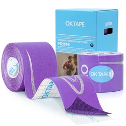 OK TAPE Synthetic Kinesiology Tape Prime, Black Purple 5cm x 5m, Breathable Sports Athletic Tape for Joint & Muscle Pain
