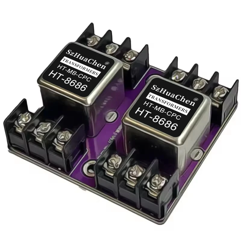HT-8686 Balanced to Unbalanced Audio Transformer, 600:600 Ohm 20Hz-20KHz Permalloy Isolator for Ground Loop Noise Filtering