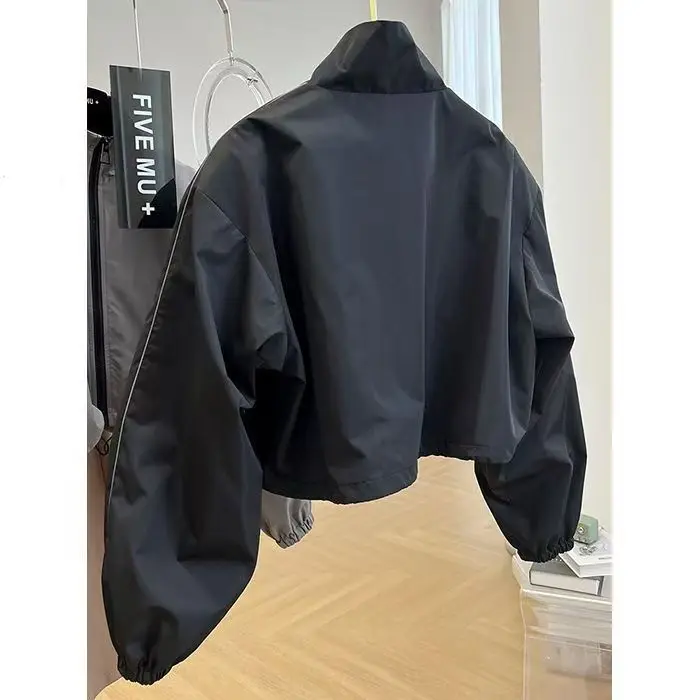 

High-Quality Coat Women's Spring Autumn 2026New Loose Jackets Lady Stand Collar Short Outerwear Chic Casual Overwear Female Tops