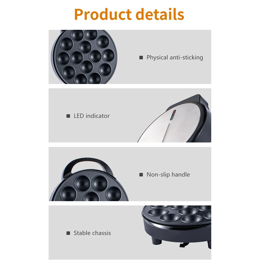 Electric Cake Making Machine Non Stick Capacity Cupcake Making Machine Baking Pan Donut Octopus Ball Kids Birthday Party