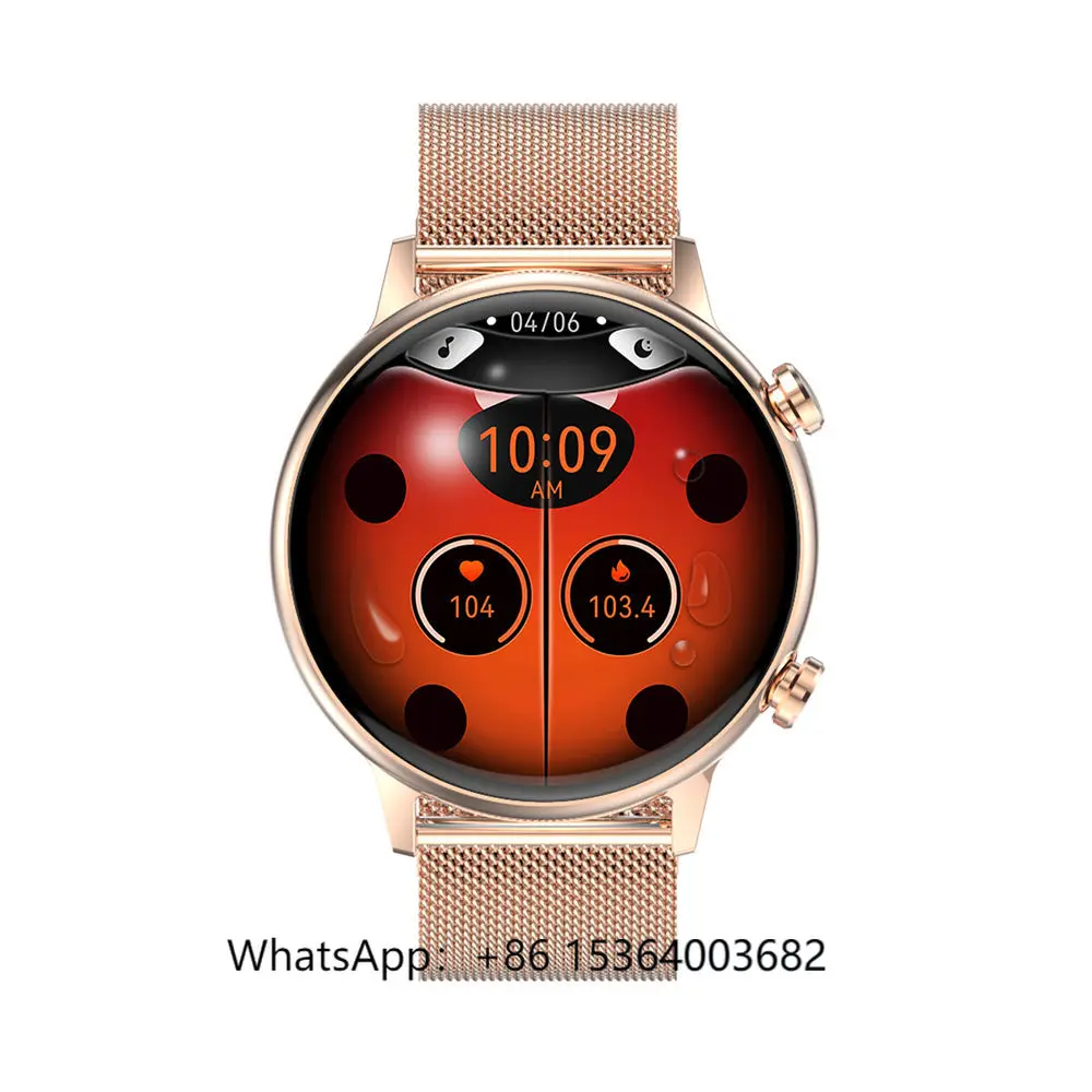 TJXL-GAOKE круглые женские умные часы Amoled 28 мм для женщин NFC, высококачественные водонепроницаемые носимые устройства, модные розовые умные часы H