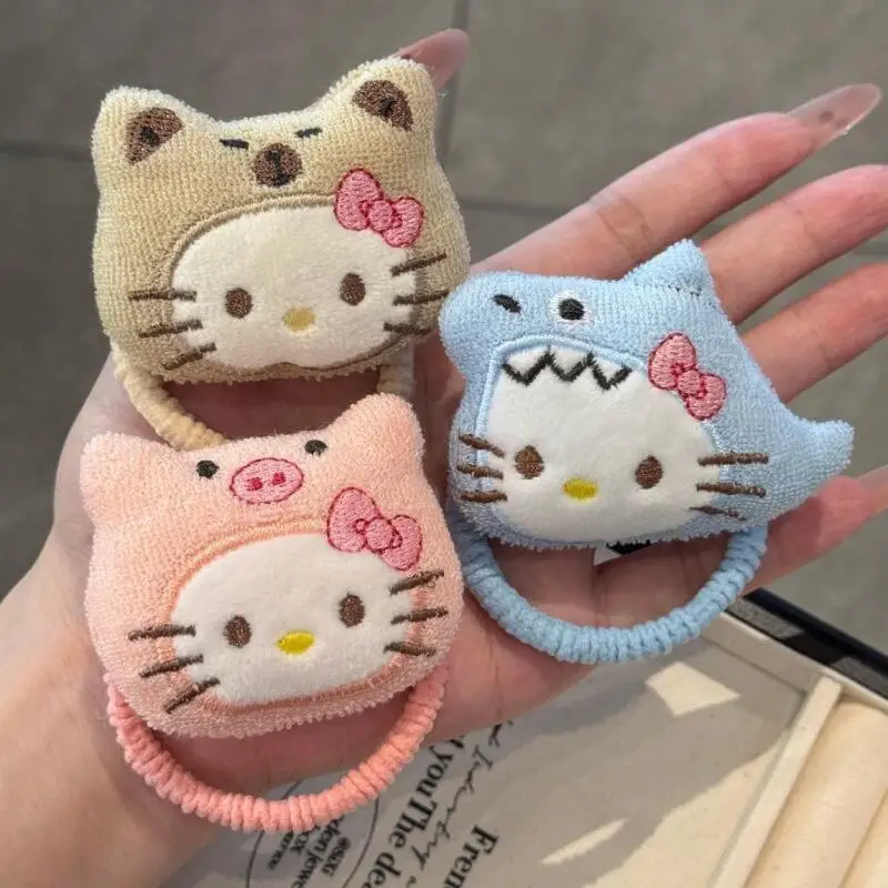 

Kawaii Hello Kitty, плюшевая милая заколка для волос, креативная универсальная повязка для волос с мультяшными животными, подарок на день рождения для друзей, периферийные устройства