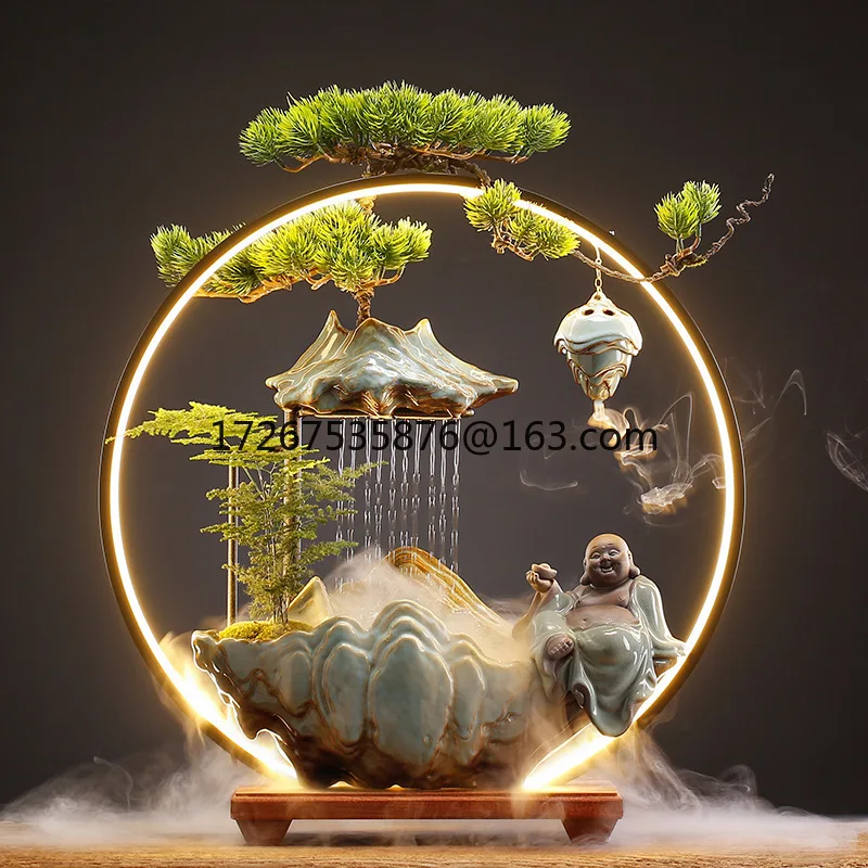 

Lucky Flowing Water Ornament Home Creative Fountain Living Room Office Desktop Entrance Moving New Home Opening Gifts