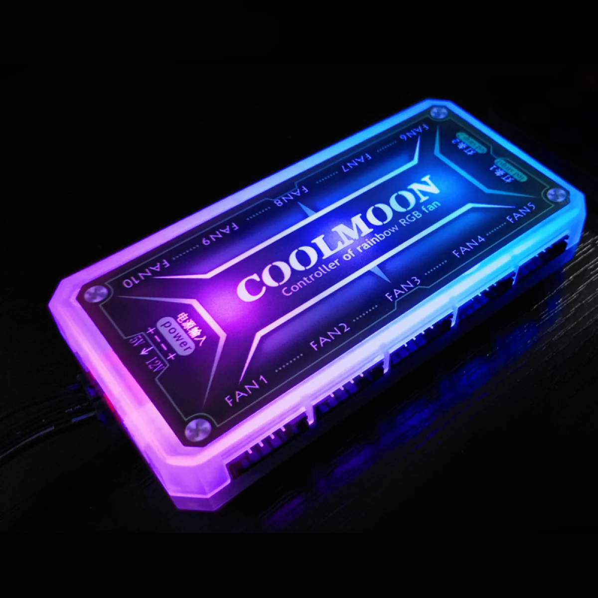 RGB Remote Controller DC12V 10A LED Color Intelligent Fan Controller With 10Pcs 6Pin Fan Port 2Pcs 4Pin Light Bar Ports 360 Mode