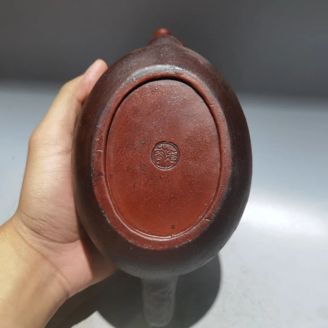 

Чайник из исинской фиолетовой глины с фигурой белки и узором в виде винограда, в форме корня дерева, для накопления богатства, декоративный предмет.