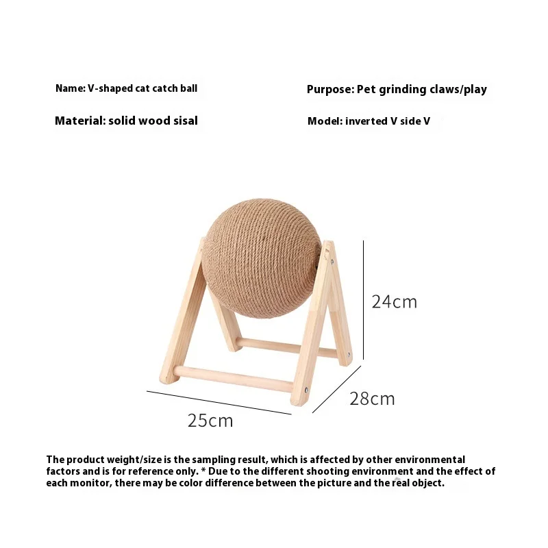 Cat Cratchers ของเล่น Sisal และไม้ Stable สามเหลี่ยมแมวในร่ม Stuff ทนทาน Scratching Cool Scratch บนขาตั้ง Spin Bespoke