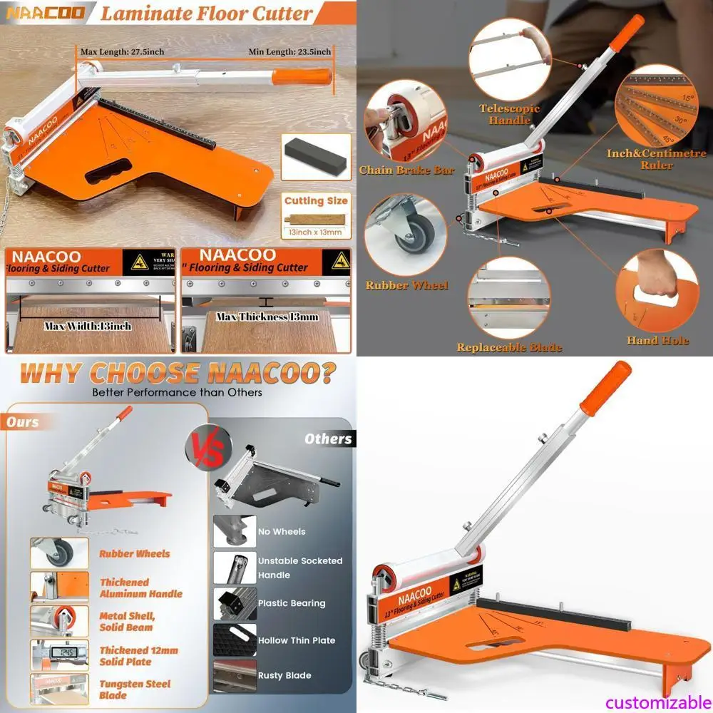 

13-дюймовый инструмент для резки виниловых досок с колесом для точной регулировки угла и длины