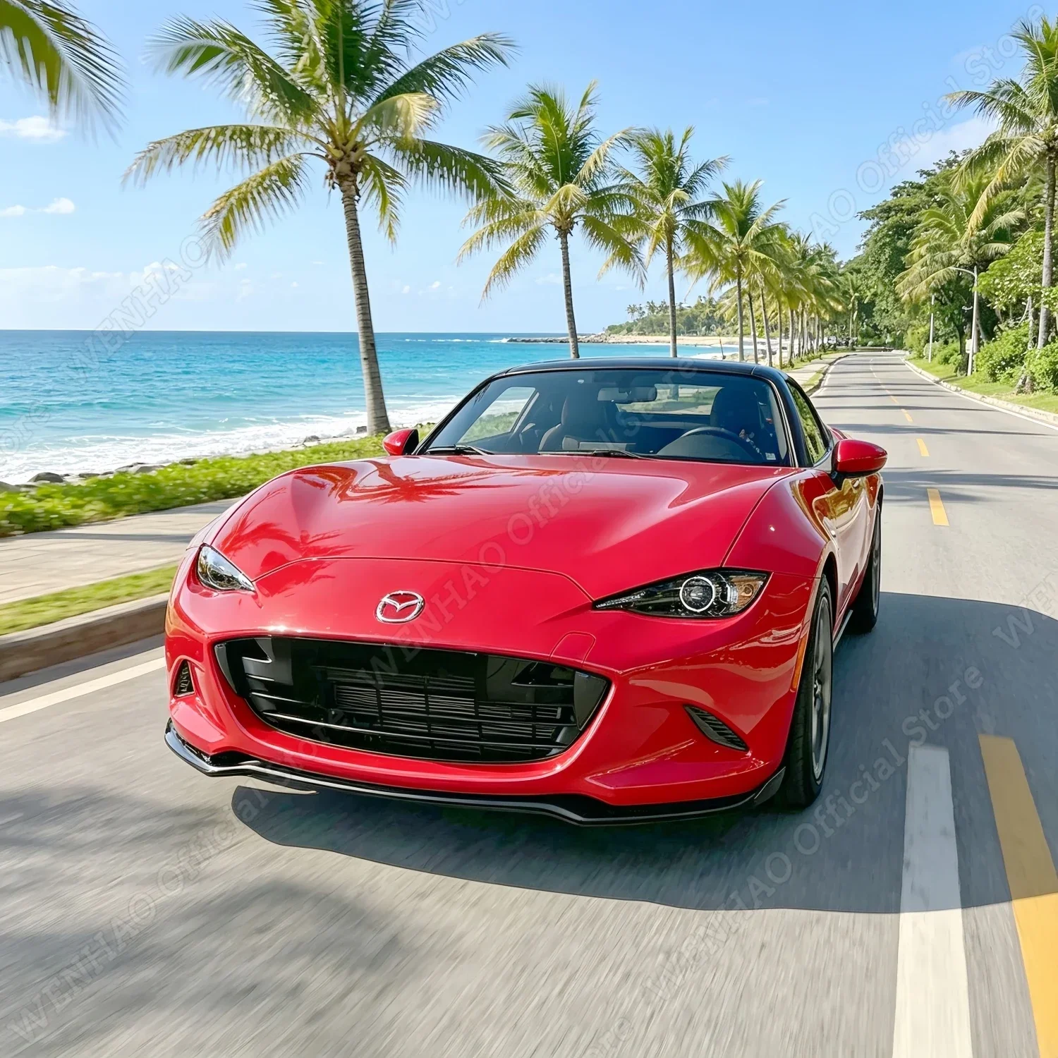 3Pcs ABS MX5 Style Gloss Black Car Front Bumpers Lip Splitter For Mazda MX-5 ND Miata 2016-2024 Body Kits Tuning Accessories