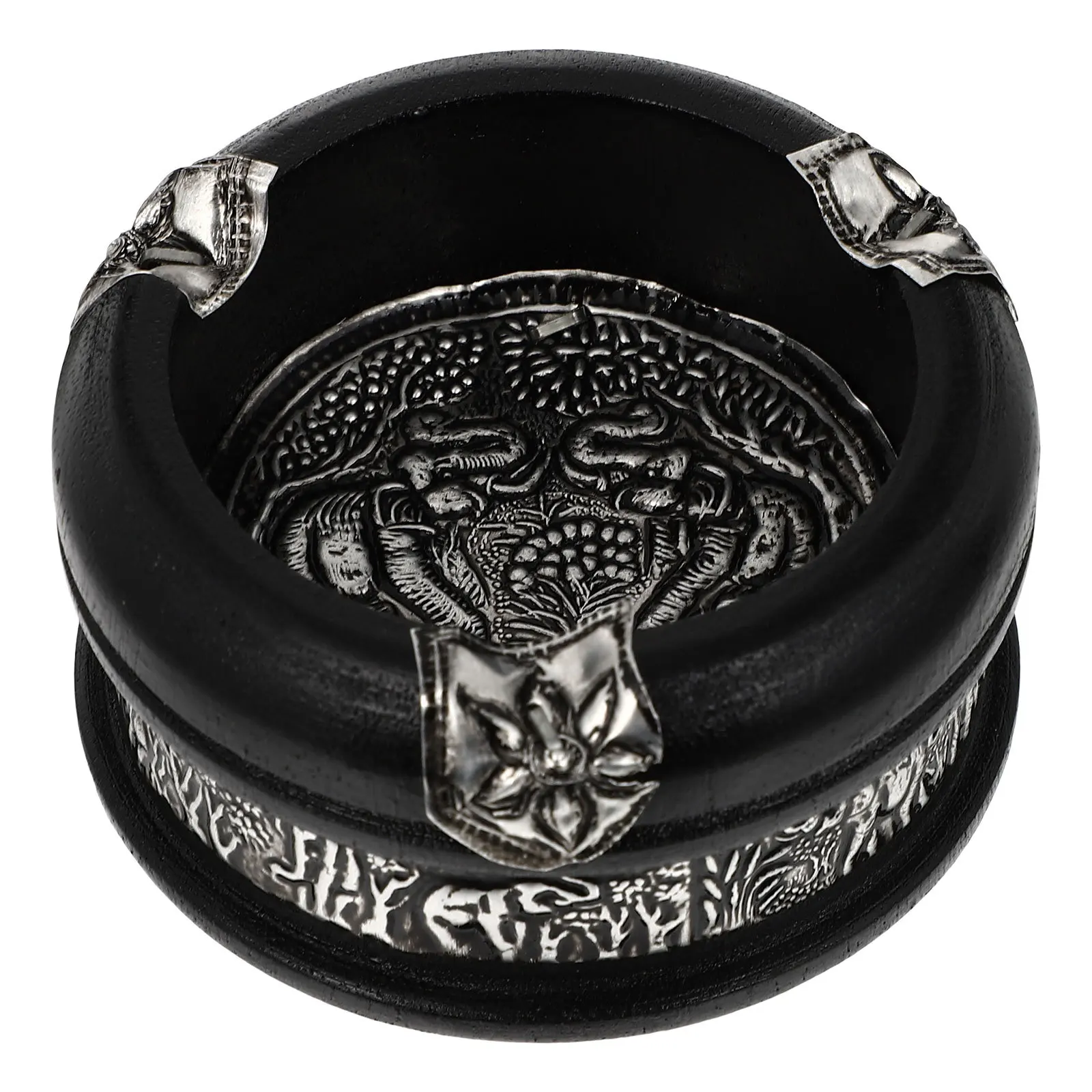 Cenicero de madera para uso doméstico, Cenicero de escritorio para Bar en casa, oficina, Hotel, restaurante, plateado, 1 ud.