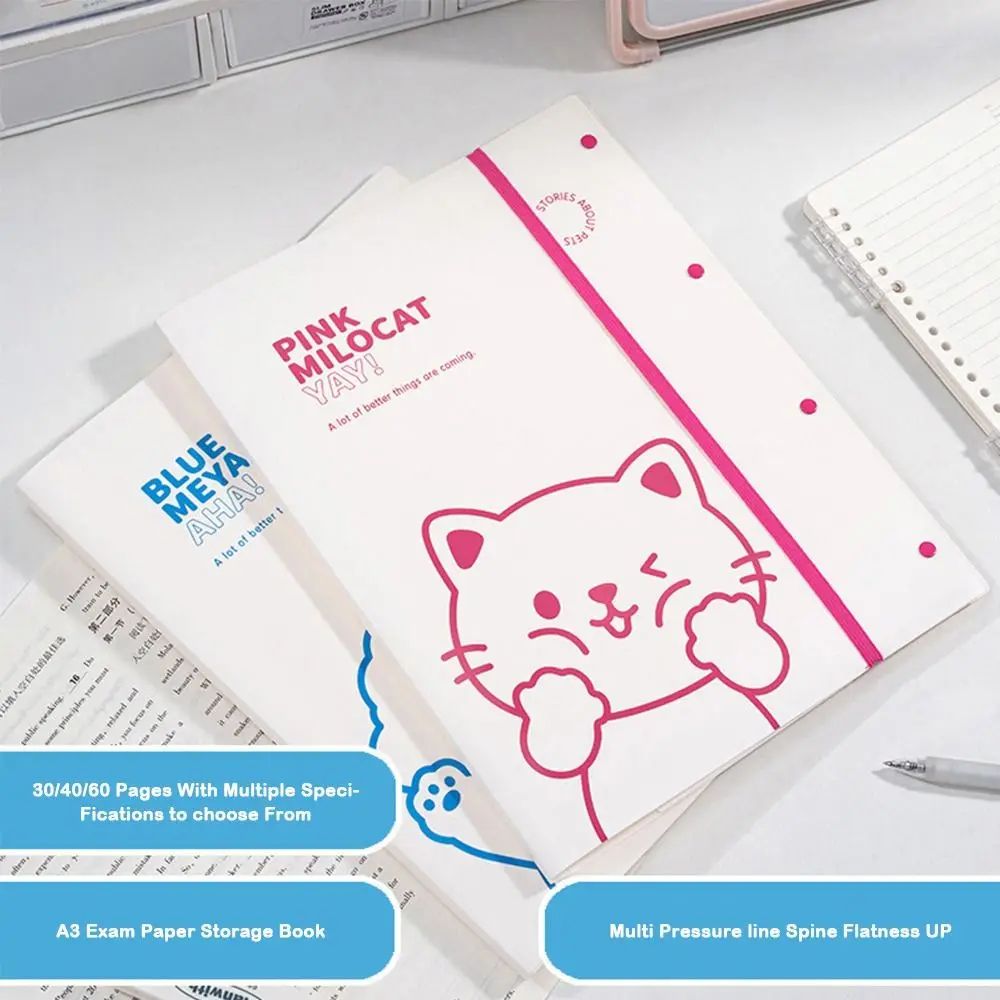 Transparent Inner Bag A3 File Folder Large Capacity 30 Pages Exam Paper Storage Book Transparent a3 Size