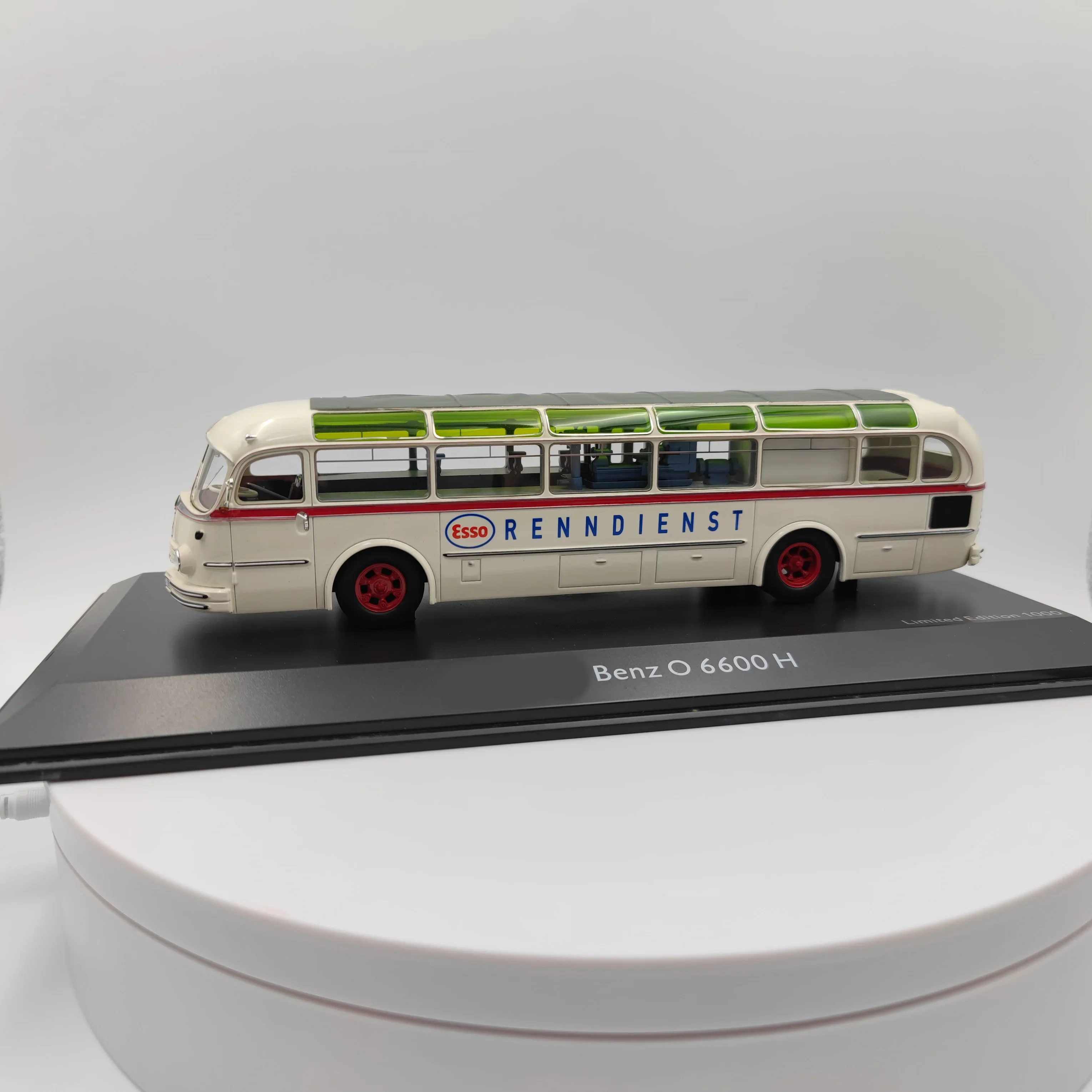 

Diecast 1:43 Scale Benz O 6600 H Classic Retro Bus RENNDIENST Limited Car Model Collectible Toy Gift Souvenir Display Ornaments