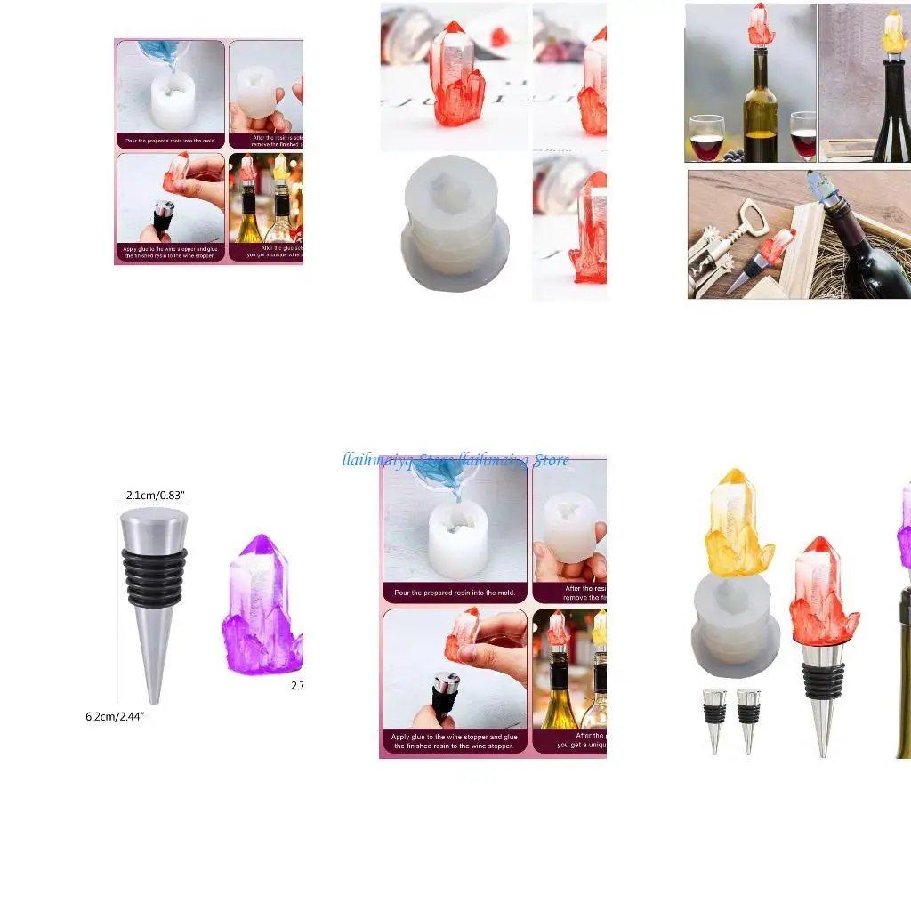 

573B Crystals Silicone Molds Resin Epoxy Stone Molds Wine Bottle Stoppers for DIY Resin Casting Crafts Making