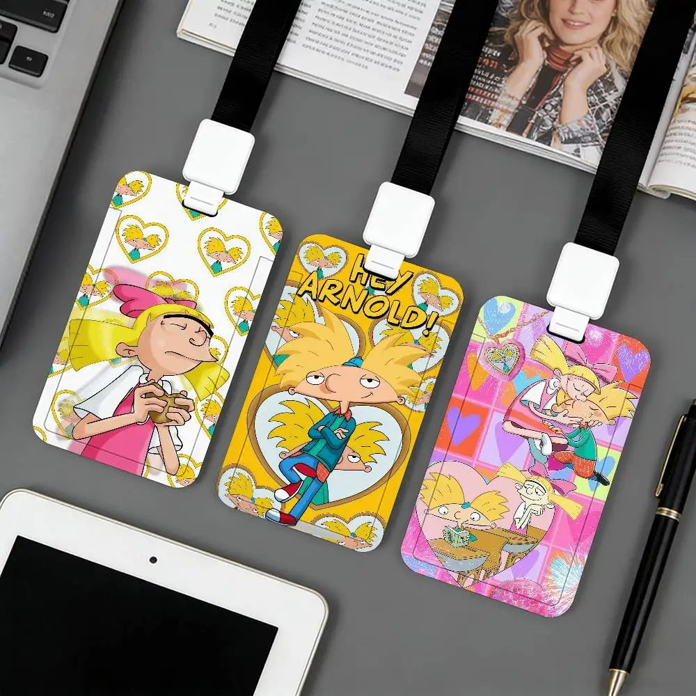 Portatarjetas de Anime Hey A-Arnold, portatarjetas de identificación, tarjetas bancarias, tarjetas de autobús para estudiantes, permisos de trabajo, accesorios y regalos