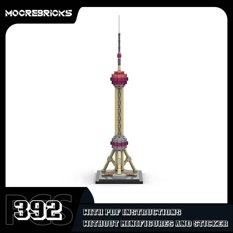 Advanced Bricks Oriental Pearl Tower Model Chinese Famous Architecture Building Blocks Children's Hands-on Ability Training Toys